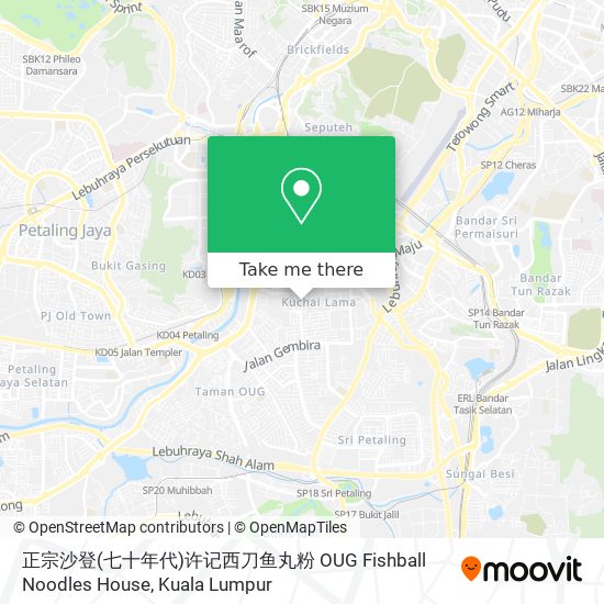 正宗沙登(七十年代)许记西刀鱼丸粉 OUG Fishball Noodles House map