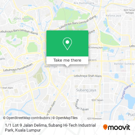 Peta 1 / 1 Lot 9 Jalan Delima, Subang Hi-Tech Industrial Park