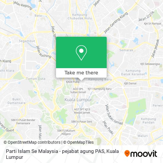Parti Islam Se Malaysia - pejabat agung PAS map