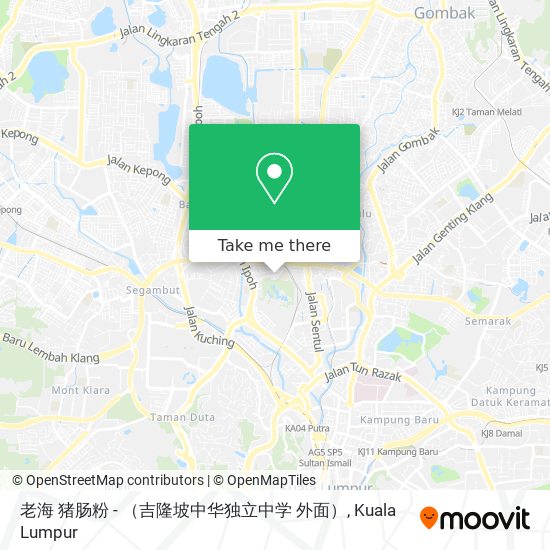 老海 猪肠粉 - （吉隆坡中华独立中学 外面） map
