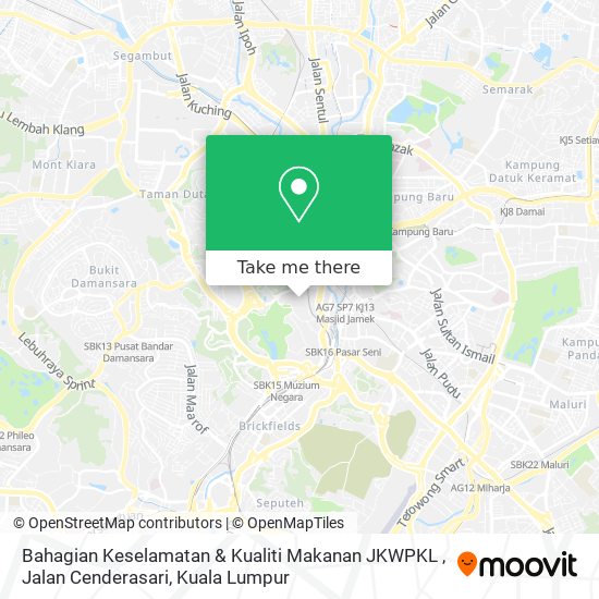 Bahagian Keselamatan & Kualiti Makanan JKWPKL , Jalan Cenderasari map