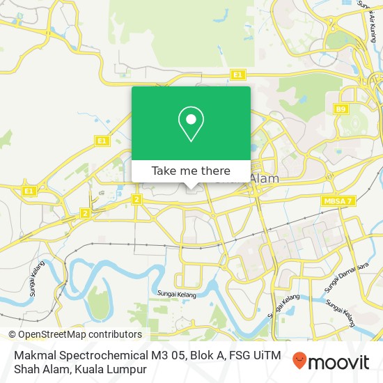 Makmal Spectrochemical M3 05, Blok A, FSG UiTM Shah Alam map