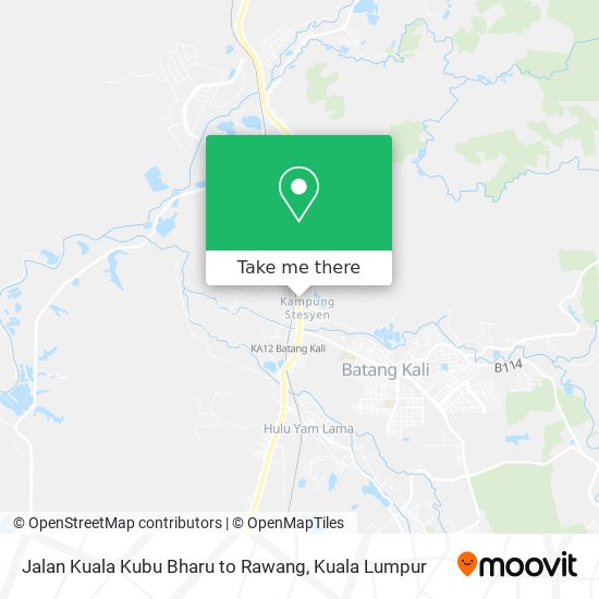 Peta Jalan Kuala Kubu Bharu to Rawang
