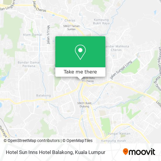Hotel Sun Inns Hotel Balakong map