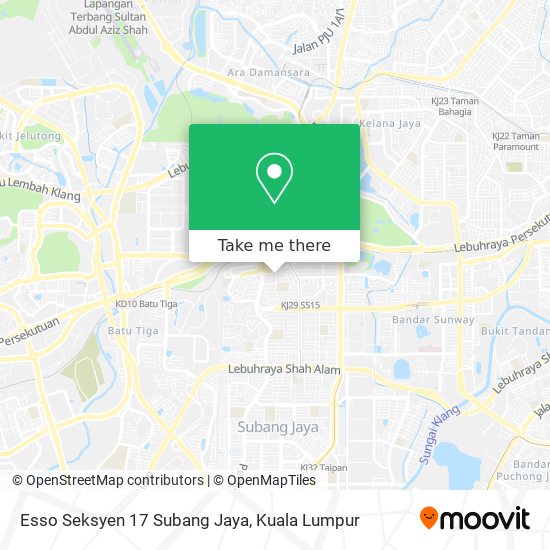 Esso Seksyen 17 Subang Jaya map