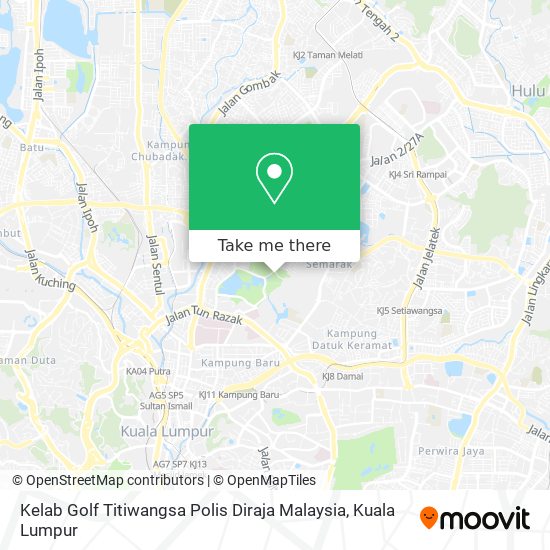 Peta Kelab Golf Titiwangsa Polis Diraja Malaysia