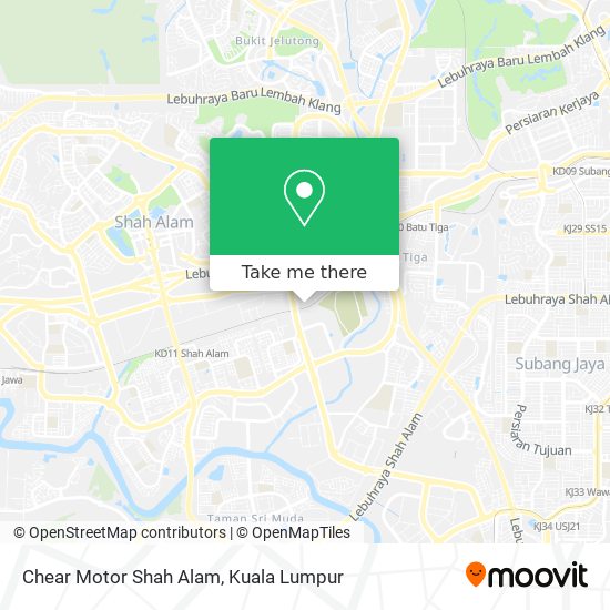 Peta Chear Motor Shah Alam