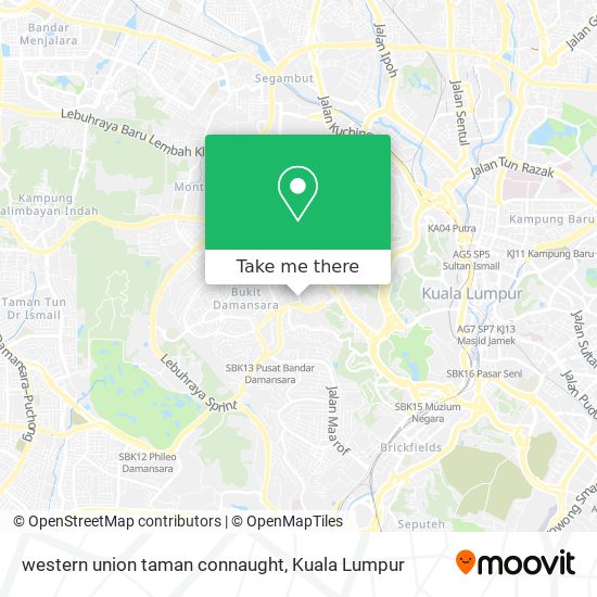 western union taman connaught map