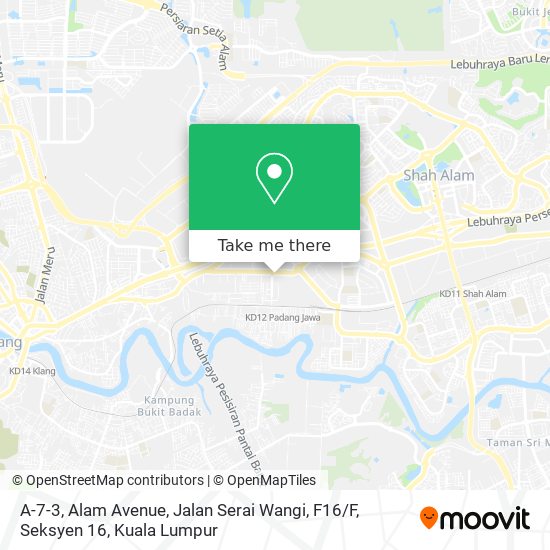 Peta A-7-3, Alam Avenue, Jalan Serai Wangi, F16 / F, Seksyen 16