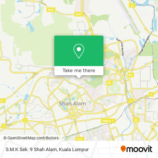 S.M.K Sek. 9 Shah Alam map