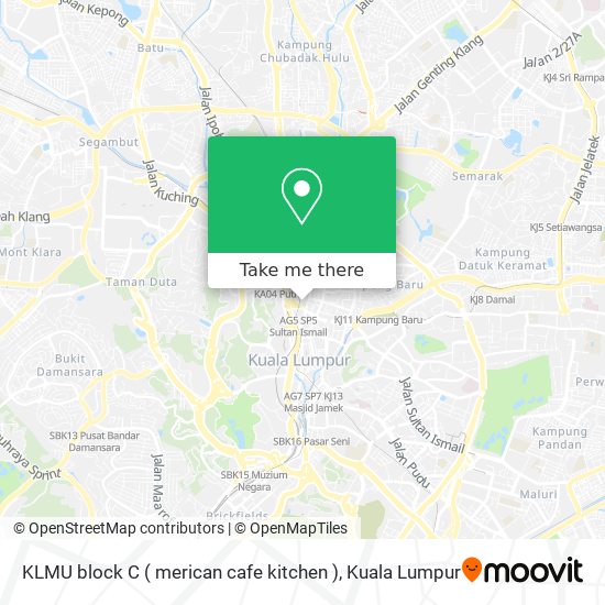 KLMU block C ( merican cafe kitchen ) map