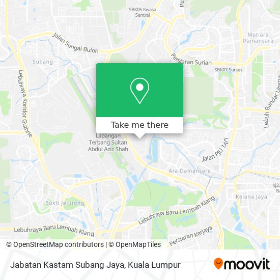 Peta Jabatan Kastam Subang Jaya