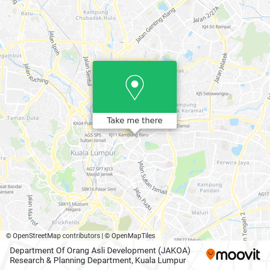 Department Of Orang Asli Development (JAKOA) Research & Planning Department map