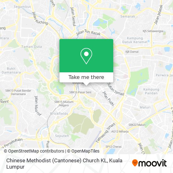 Chinese Methodist (Cantonese) Church KL map