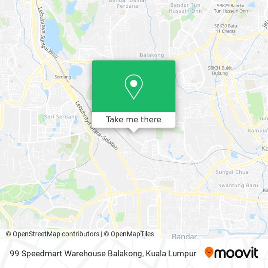 99 Speedmart Warehouse Balakong map