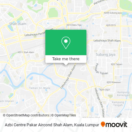 Peta Azbi Centre Pakar Aircond Shah Alam