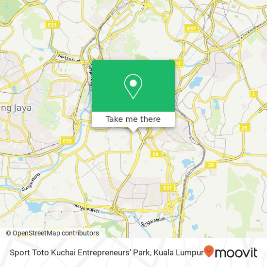 Sport Toto Kuchai Entrepreneurs' Park map
