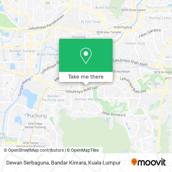 Dewan Serbaguna, Bandar Kinrara map