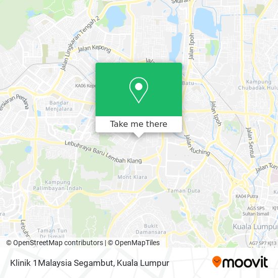 Peta Klinik 1Malaysia Segambut