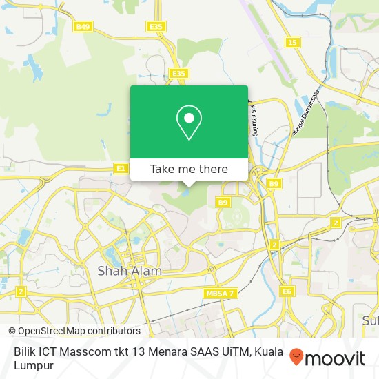 Bilik ICT Masscom tkt 13 Menara SAAS UiTM map