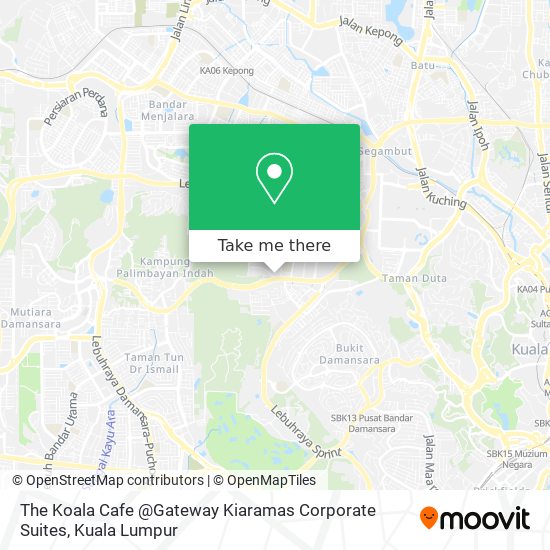 Peta The Koala Cafe @Gateway Kiaramas Corporate Suites
