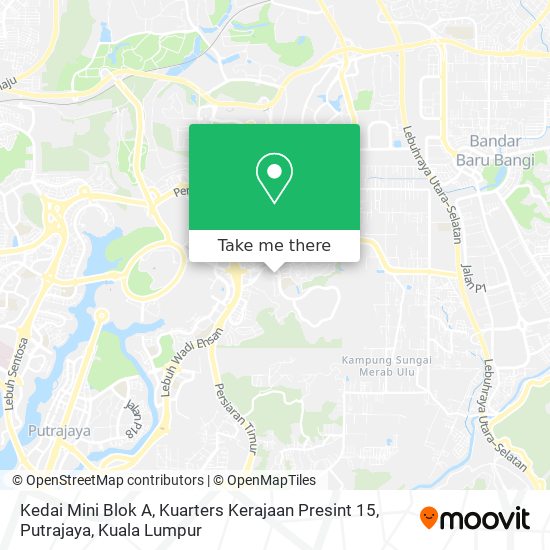 Peta Kedai Mini Blok A, Kuarters Kerajaan Presint 15, Putrajaya