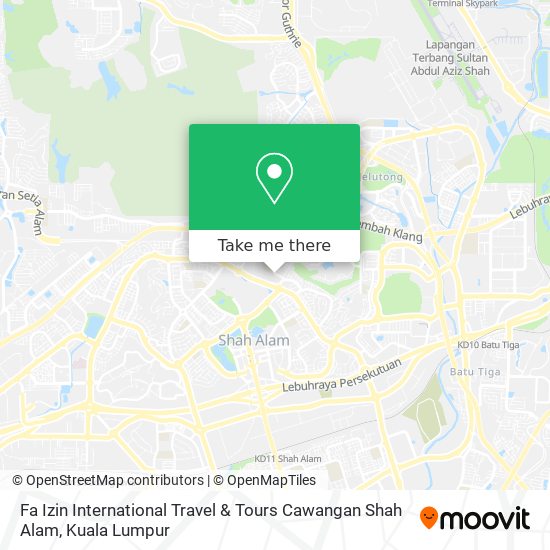 Fa Izin International Travel & Tours Cawangan Shah Alam map