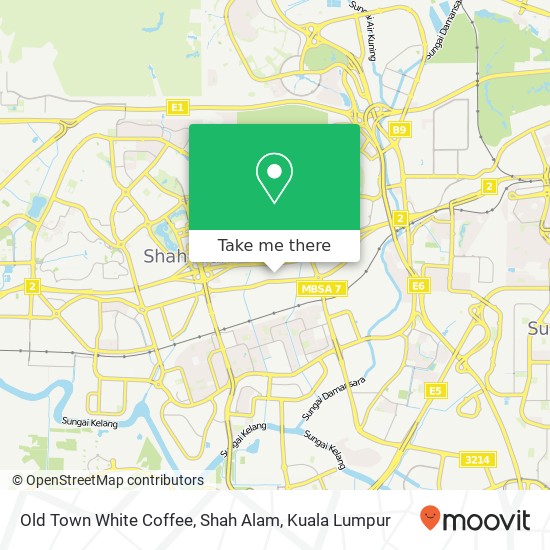Old Town White Coffee, Shah Alam map