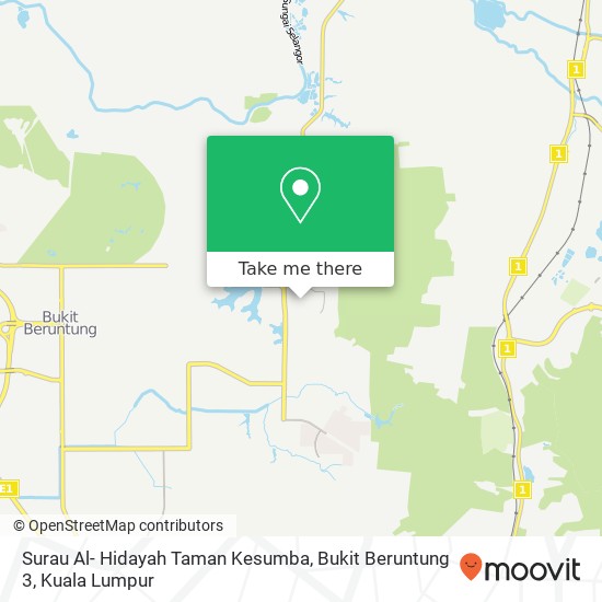 Surau Al- Hidayah Taman Kesumba, Bukit Beruntung 3 map