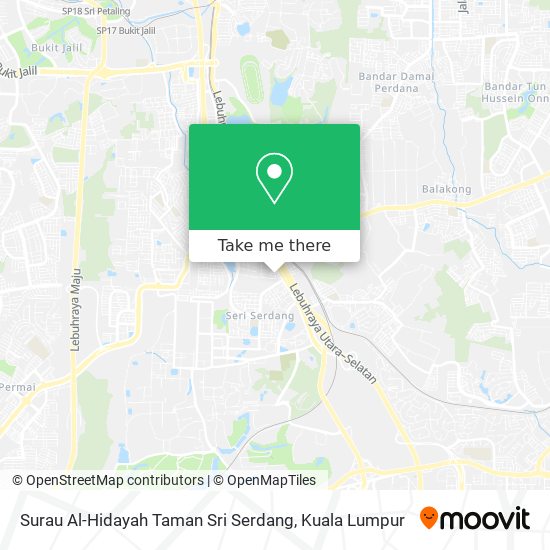 Surau Al-Hidayah Taman Sri Serdang map