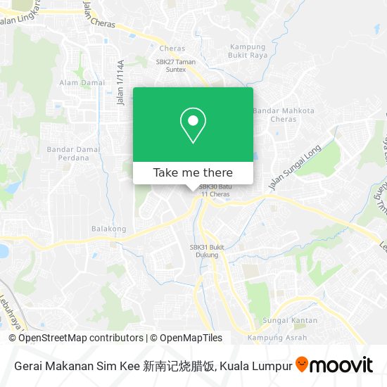 Peta Gerai Makanan Sim Kee 新南记烧腊饭
