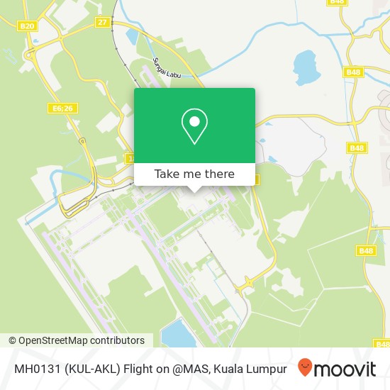 MH0131 (KUL-AKL) Flight on @MAS map
