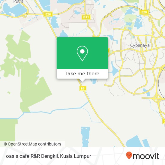 oasis cafe R&R Dengkil map