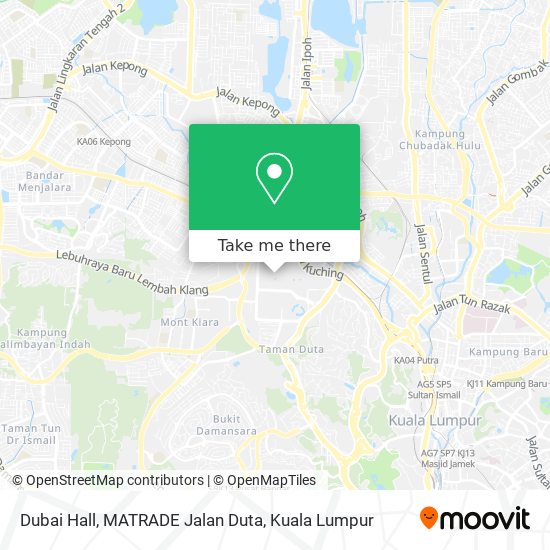 Dubai Hall, MATRADE Jalan Duta map