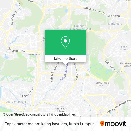 Tapak pasar malam kg sg kayu ara map
