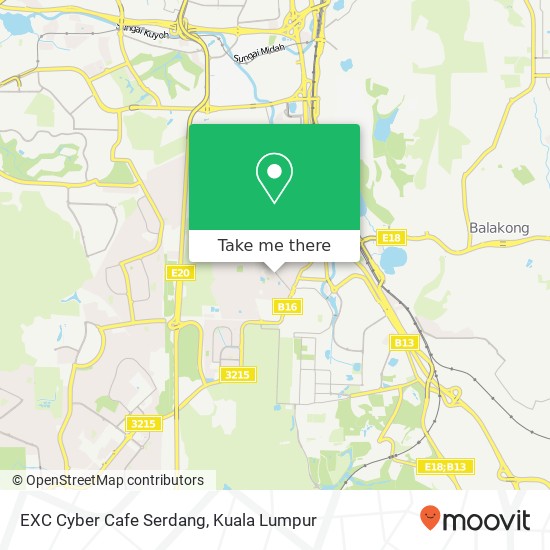 EXC Cyber Cafe Serdang map