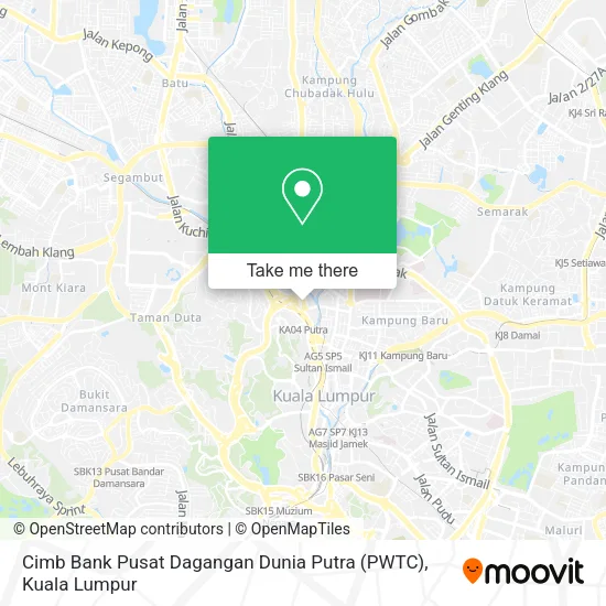 Peta Cimb Bank Pusat Dagangan Dunia Putra (PWTC)