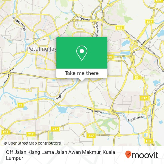 Off Jalan Klang Lama Jalan Awan Makmur map