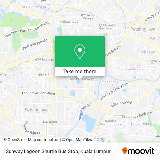 Sunway Lagoon Shuttle Bus Stop map