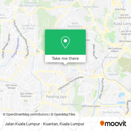Peta Jalan Kuala Lumpur - Kuantan