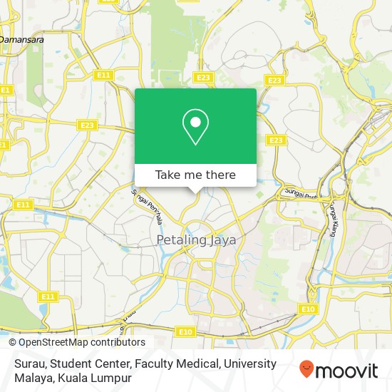 Surau, Student Center, Faculty Medical, University Malaya map