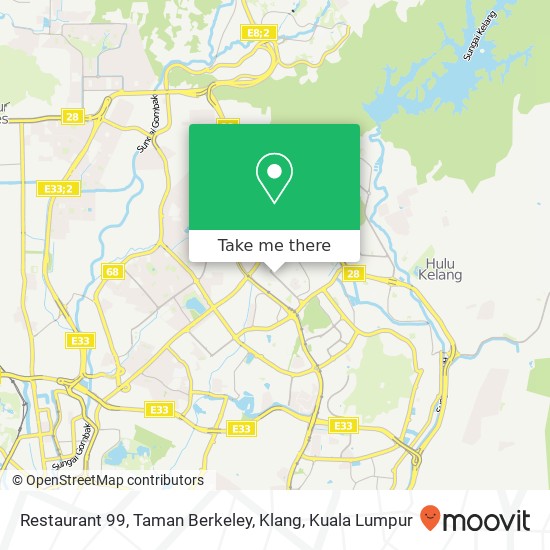 Peta Restaurant 99, Taman Berkeley, Klang