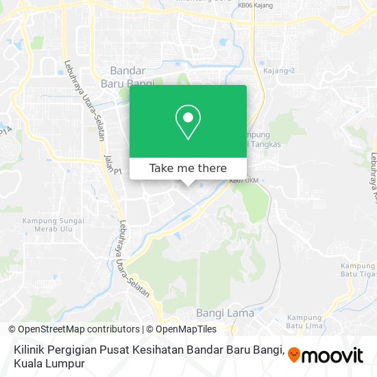Kilinik Pergigian Pusat Kesihatan Bandar Baru Bangi map