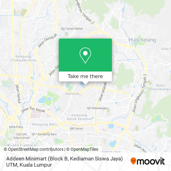 Peta Addeen Minimart (Block B, Kediaman Siswa Jaya) UTM