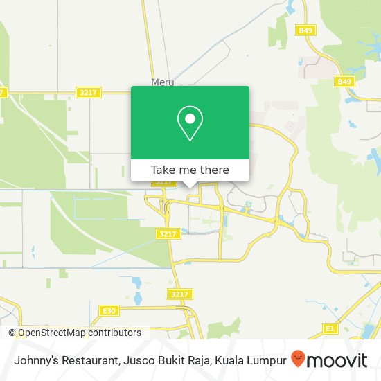 Johnny's Restaurant, Jusco Bukit Raja map