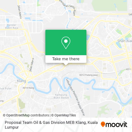 Proposal Team Oil & Gas Division MEB Klang map