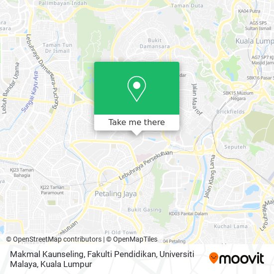 Peta Makmal Kaunseling, Fakulti Pendidikan, Universiti Malaya