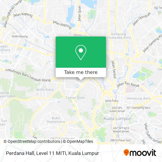 Peta Perdana Hall, Level 11 MITI