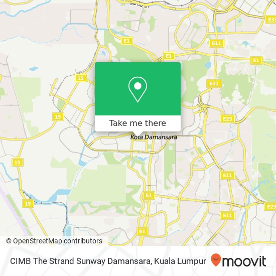 Peta CIMB The Strand Sunway Damansara