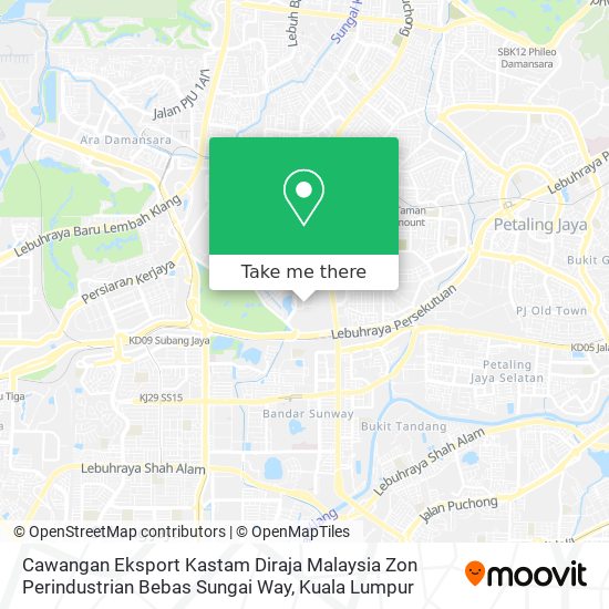 Peta Cawangan Eksport Kastam Diraja Malaysia Zon Perindustrian Bebas Sungai Way